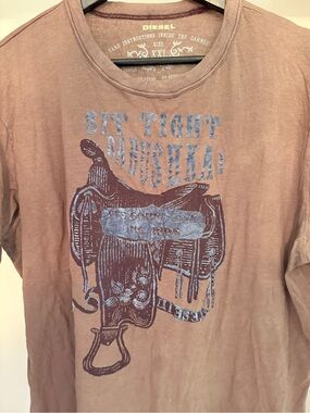 2006 era Diesel Men's Casual wrinkle effect vintage Tee